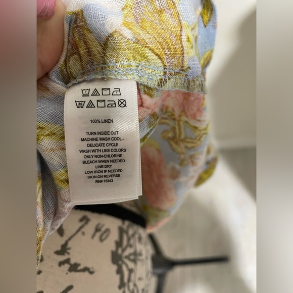 🌺 Joie linen Button Down Shirt EUC - Picture 5 of 5